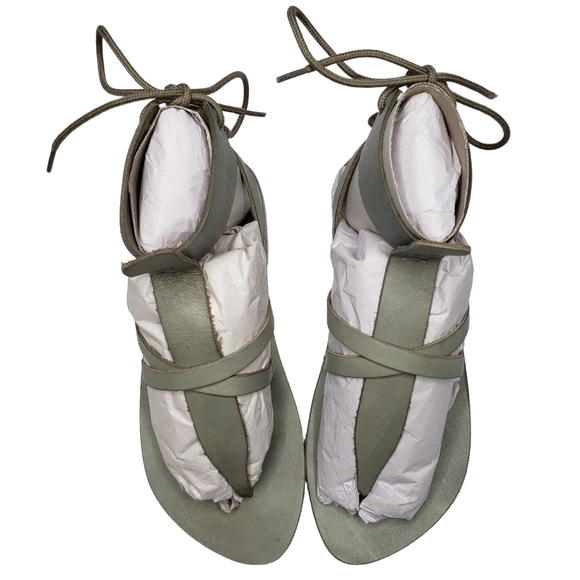 Free People | NIB Sky Gray Bohemian Vacation Day Wrap Thong Sandals Women's 7 - Picture 7 of 14